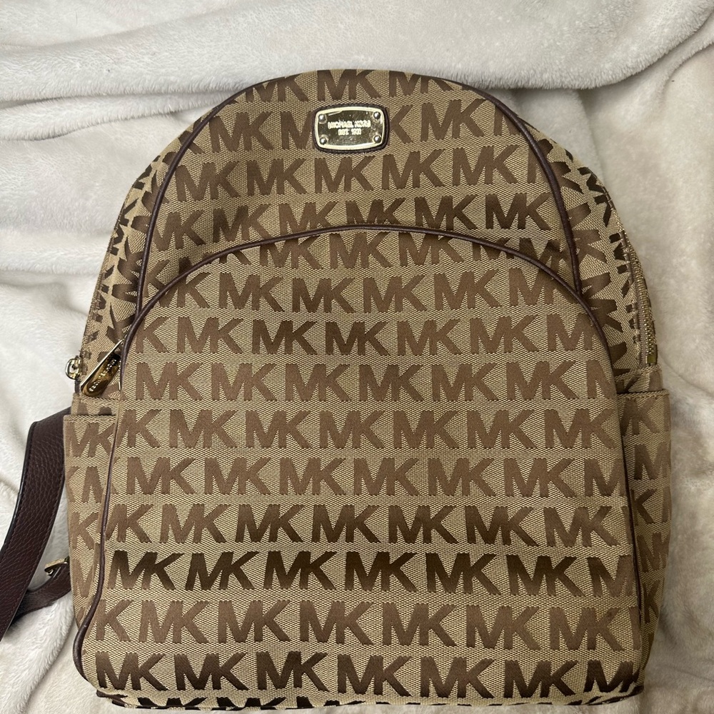 Michael Kors Brown Logo Backpack